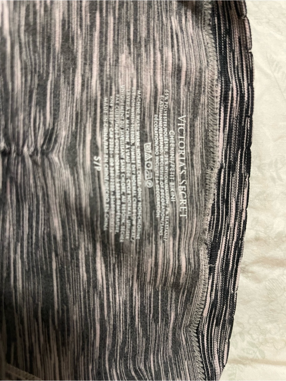 Victoria's Secret Heathered Gray Hipster Panty with Pink Lace Trim - Picture 3 of 3
